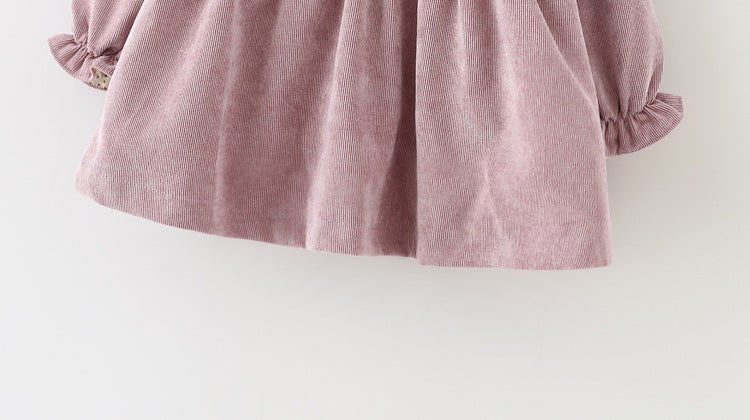 2021 spring new Korean dress children's skirt, baby girl dress, baby spring blouse, corduroy 2021 spring new Korean dress children's skirt, baby girl dress, baby spring blouse, corduroy